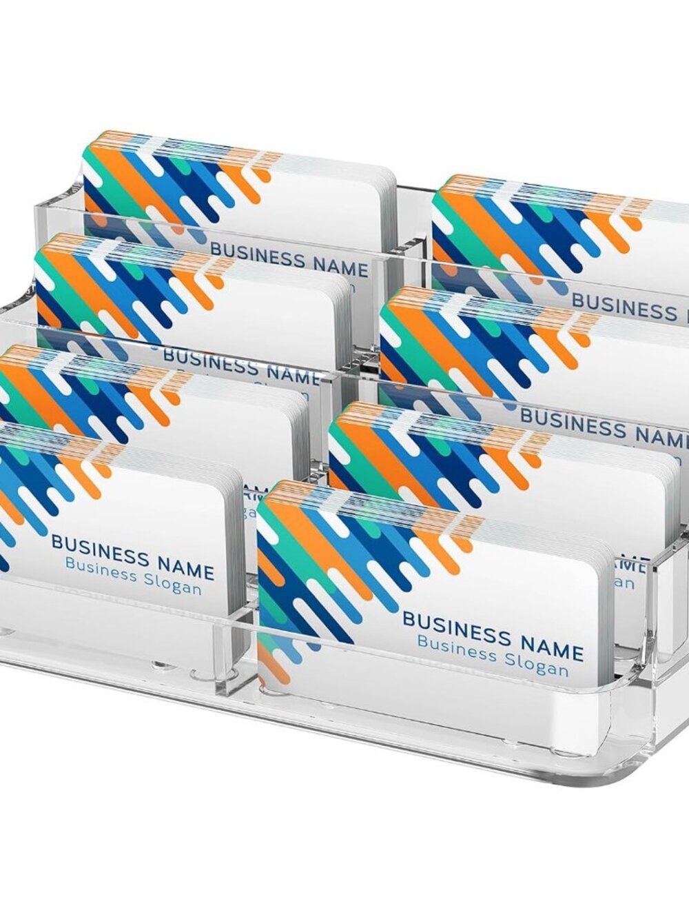 Acrylic Business Card Holder, Desktop Card Display Stand, 8 Pockets